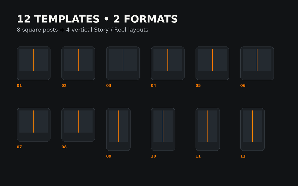 12 editable auto detailing templates – 8 square and 4 vertical