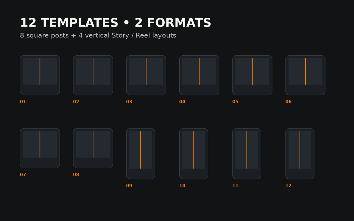 12 editable auto detailing templates – 8 square and 4 vertical