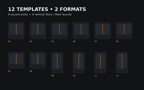 12 editable auto detailing templates – 8 square and 4 vertical