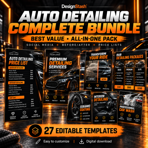 DesignStash Complete Bundle – 27 editable templates